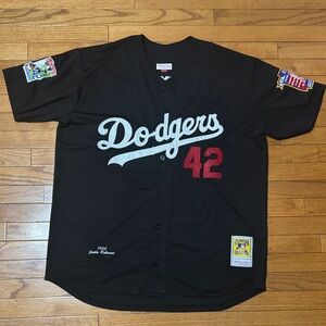 Jackie Robinson 42 Black Dodgers Jersey CoppersTown Collection